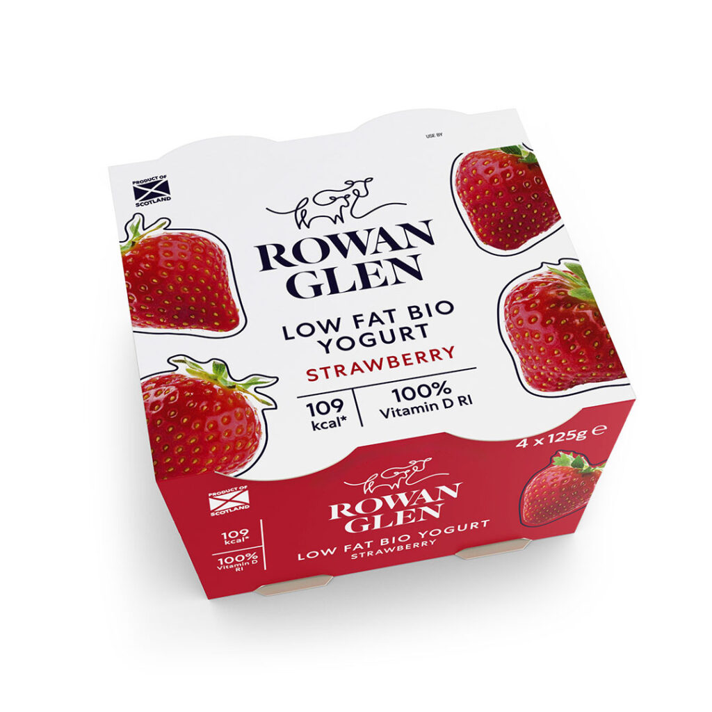 Rowan Glen Low Fat Bio Strawberry Yogurt 4 Pack